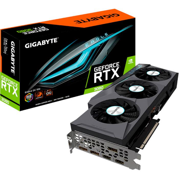Видеокарта Gigabyte GeForce RTX3080 10Gb EAGLE 2.0 LHR (GV-N3080EAGLE-1 (GV-N3080EAGLE-10GD rev.2.0)
Видеокарта Gigabyte GeForce RTX3080 10Gb EAGLE 2.0 LHR (GV-N3080EAGLE-1 (GV-N3080EAGLE-10GD rev.2.0)