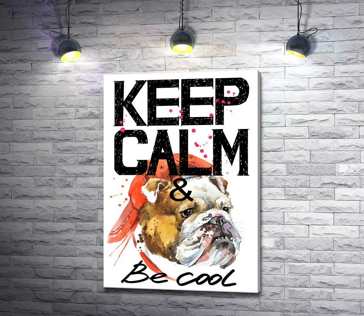 Картина ArtPoster Бульдог в красной кепке среди надписи "keep calm and be cool" 50x73 см Модуль №1
Картина ArtPoster Бульдог в красной кепке среди надписи "keep calm and be cool" 50x73 см Модуль №1