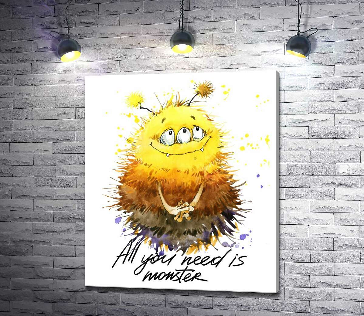 Картина ArtPoster Застенчивый пушистый монстр с надписью "all you need is monster" 130x154 см Модуль №1
Картина ArtPoster Застенчивый пушистый монстр с надписью "all you need is monster" 130x154 см Модуль №1