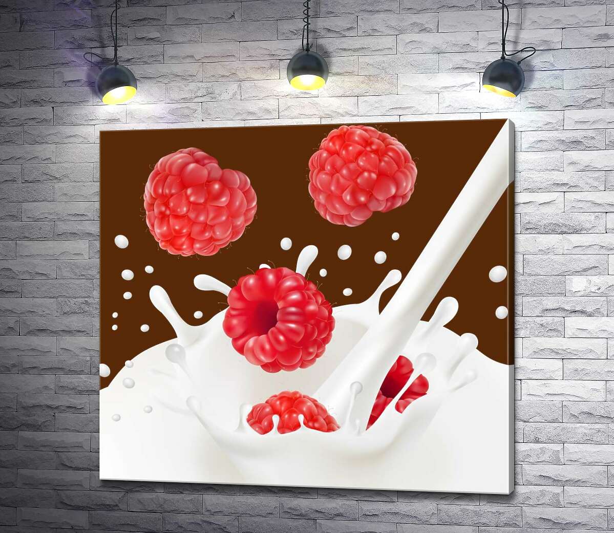 Картина ArtPoster Красные ягоды малины падают в белый молочный поток 130x121 см Модуль №1
Картина ArtPoster Красные ягоды малины падают в белый молочный поток 130x121 см Модуль №1