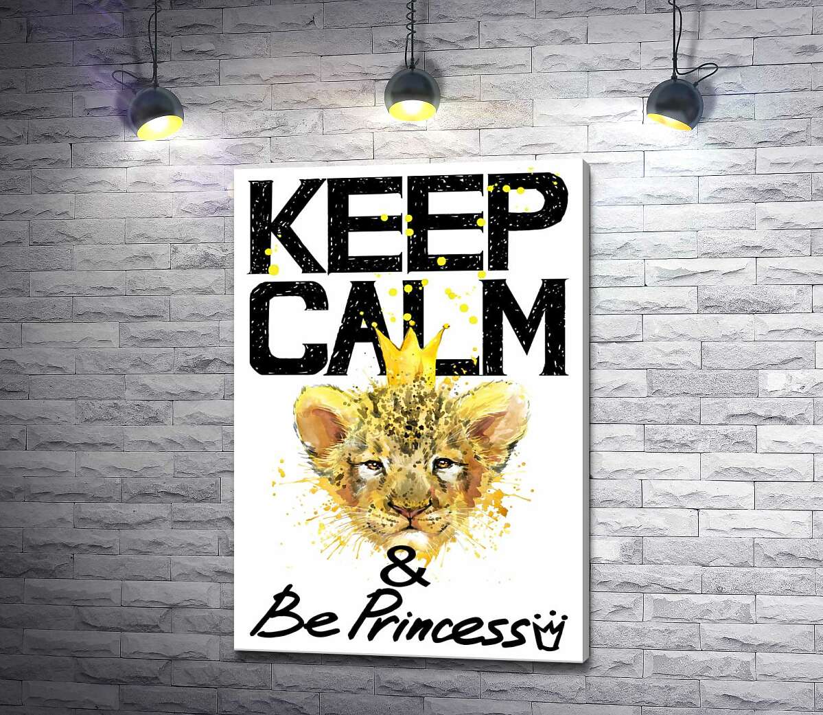 Картина ArtPoster Львенок в короне среди надписи "keep calm and be princess" 50x73 см Модуль №1
Картина ArtPoster Львенок в короне среди надписи "keep calm and be princess" 50x73 см Модуль №1