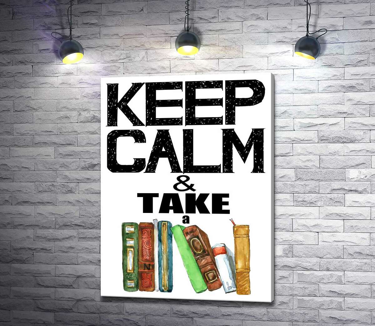 Картина ArtPoster Надпись с книгами "keep calm and take a book" 130x177 см Модуль №1
Картина ArtPoster Надпись с книгами "keep calm and take a book" 130x177 см Модуль №1
