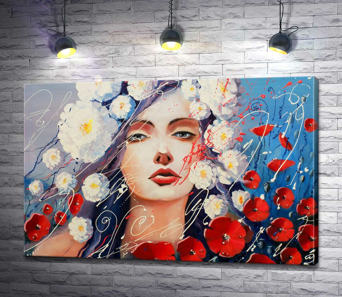 Картина ArtPoster Портрет девушки, украшенной белыми георгинами и красными маками 130x86 см Модуль №1
Картина ArtPoster Портрет девушки, украшенной белыми георгинами и красными маками 130x86 см Модуль №1