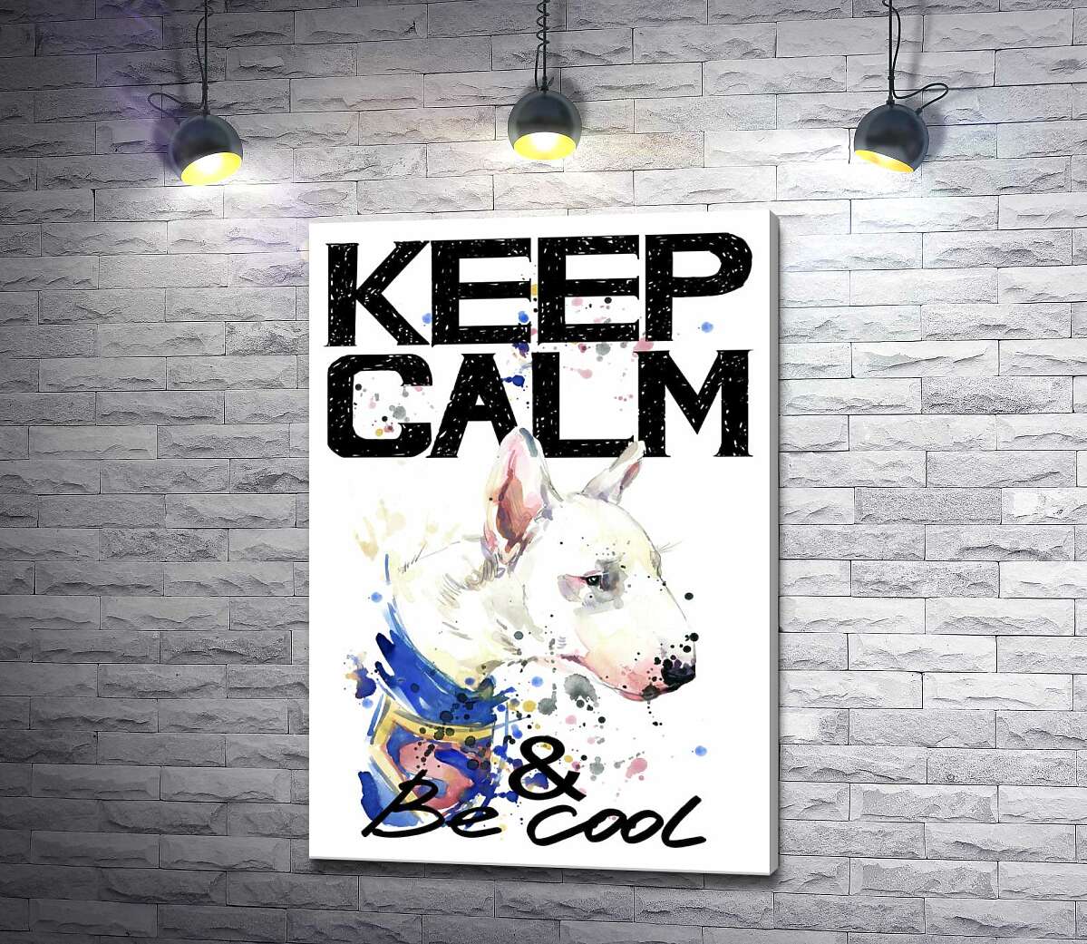 Картина ArtPoster Профиль бультерьера среди надписи "keep calm and be cool" 100x146 см Модуль №1
Картина ArtPoster Профиль бультерьера среди надписи "keep calm and be cool" 100x146 см Модуль №1