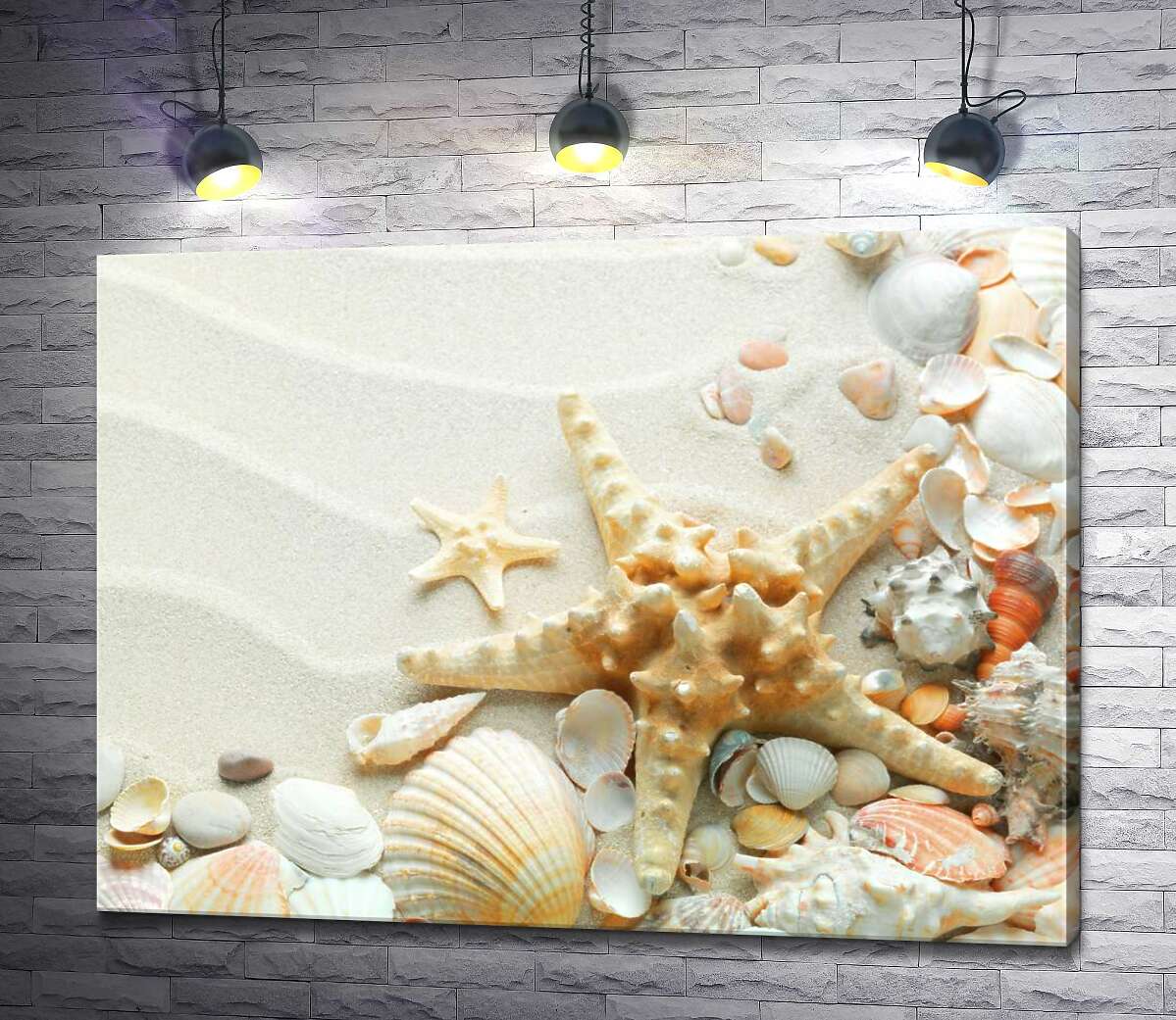 Картина ArtPoster Пастельный узор на песке из морских звезд и ракушек 130x98 см Модуль №1
Картина ArtPoster Пастельный узор на песке из морских звезд и ракушек 130x98 см Модуль №1