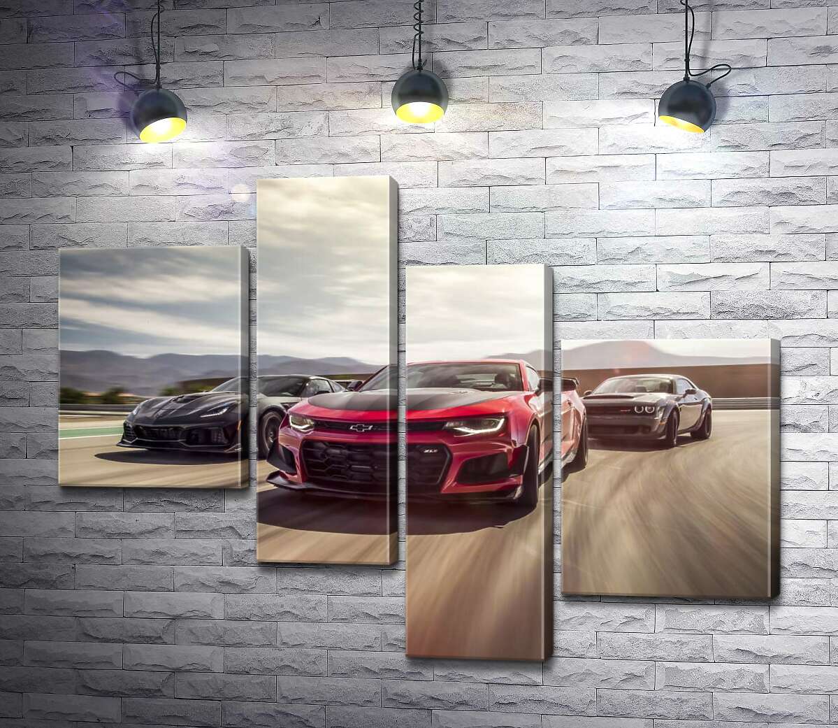 Модульная картина ArtPoster Chevrolet Camaro ZL1 едет во главе спортивных автомобилей 130x100 см Модуль №20
Модульная картина ArtPoster Chevrolet Camaro ZL1 едет во главе спортивных автомобилей 130x100 см Модуль №20