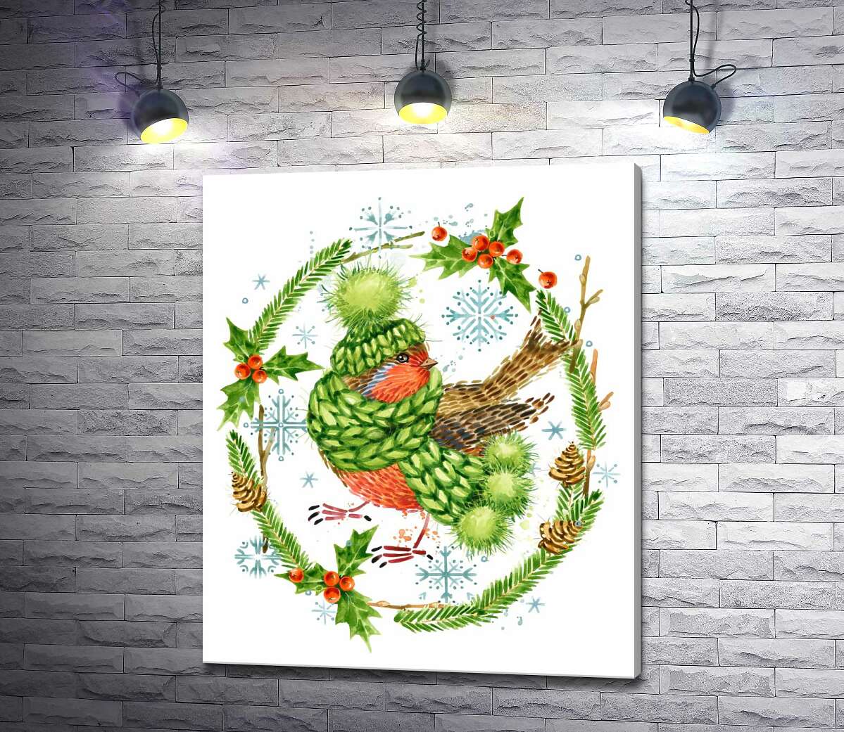 Картина ArtPoster Снегирь закутался в шапку и шарф среди венка из елки и остролиста 130x158 см Модуль №1
Картина ArtPoster Снегирь закутался в шапку и шарф среди венка из елки и остролиста 130x158 см Модуль №1