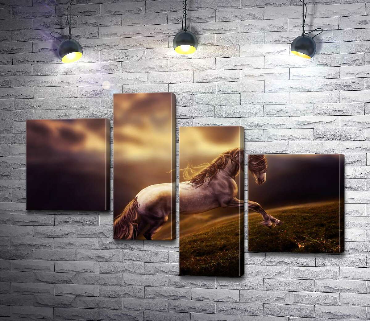 Модульная картина ArtPoster Белая лошадь скачет по изумрудной горной траве 130x87 см Модуль №20
Модульная картина ArtPoster Белая лошадь скачет по изумрудной горной траве 130x87 см Модуль №20
