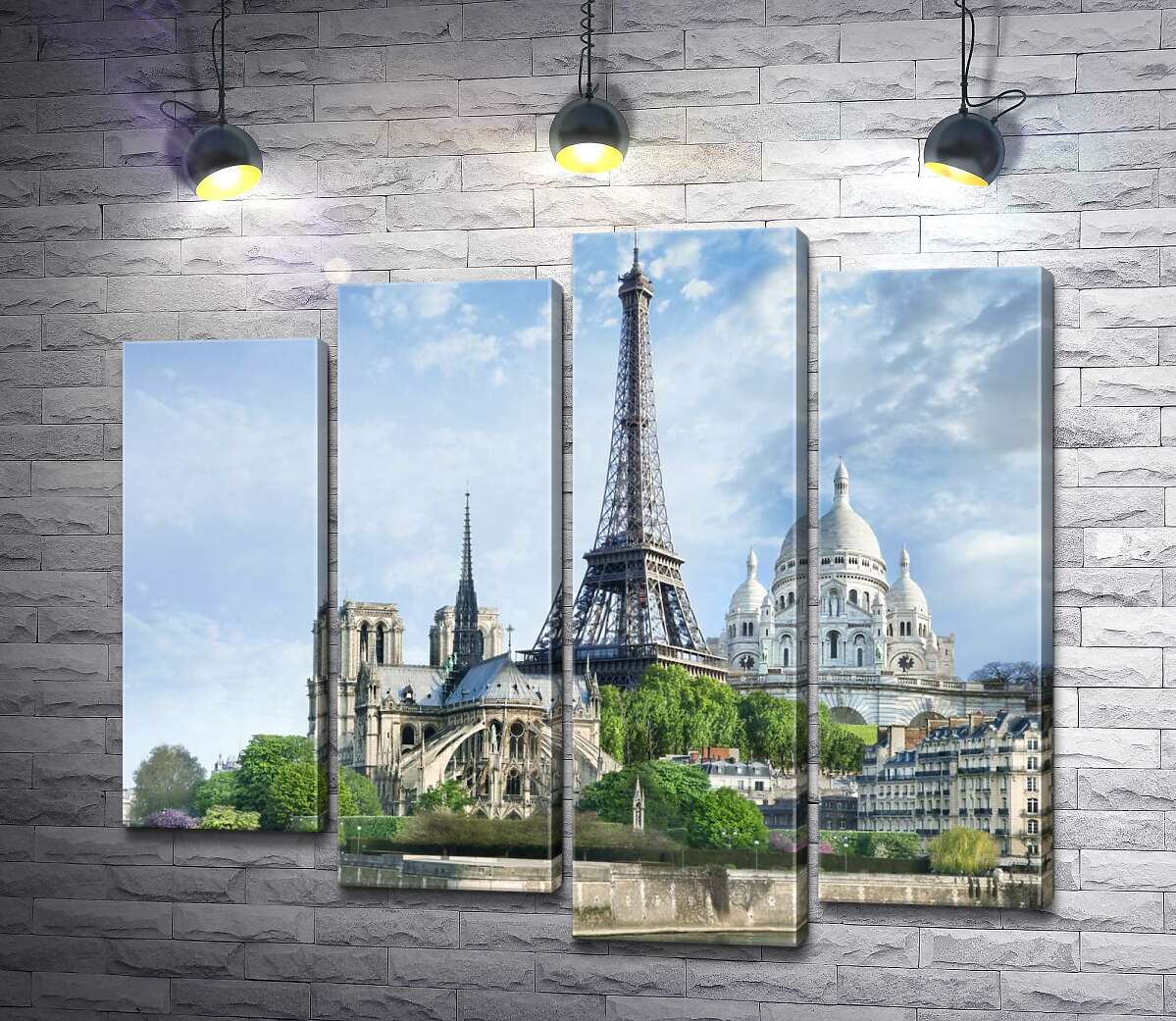 Модульная картина ArtPoster Архитектурные произведения Парижа: Эйфелева башня (Eiffel tower), Нотр-Дам-де-Пари (Notre Dame de Paris), базилика Сакре-Кер (Basilique du Sacre Cœur) 100x89 см Модуль №21
Модульная картина ArtPoster Архитектурные произведения Парижа: Эйфелева башня (Eiffel tower), Нотр-Дам-де-Пари (Notre Dame de Paris), базилика Сакре-Кер (Basilique du Sacre Cœur) 100x89 см Модуль №21