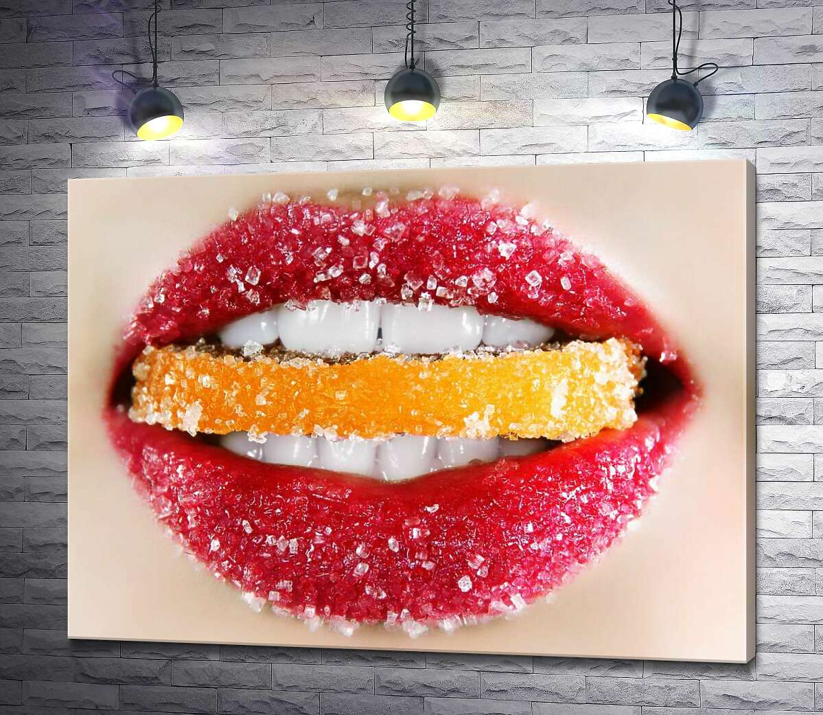 Картина ArtPoster Сахарные губы кусают апельсиновый мармелад 100x75 см Модуль №1
Картина ArtPoster Сахарные губы кусают апельсиновый мармелад 100x75 см Модуль №1