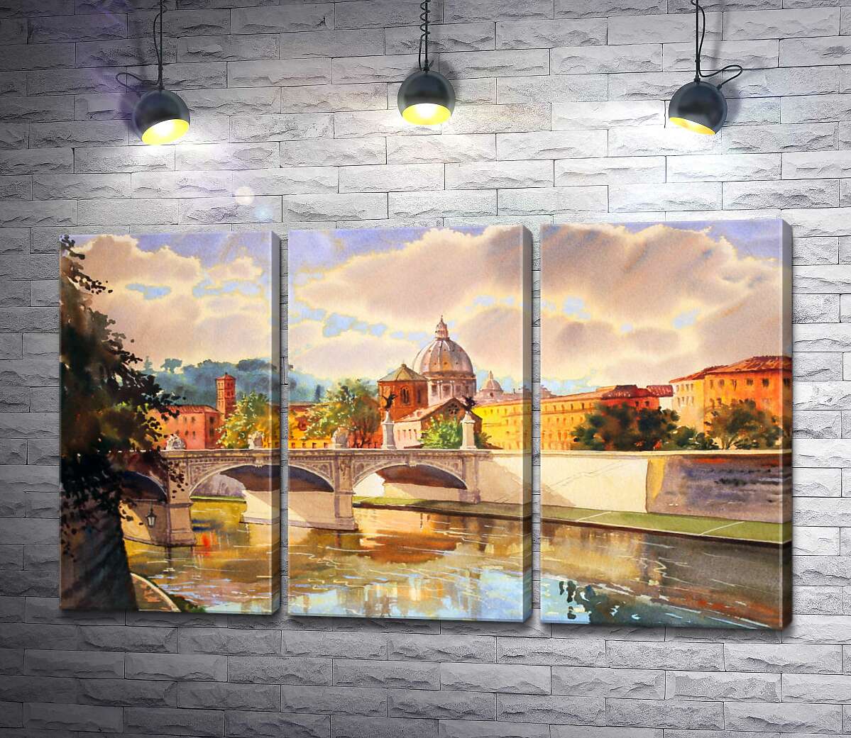 Модульная картина ArtPoster Белоснежный мост святого Ангела (St. Angelo Bridge) над речкой Тибр 132x79 см Модуль №11
Модульная картина ArtPoster Белоснежный мост святого Ангела (St. Angelo Bridge) над речкой Тибр 132x79 см Модуль №11