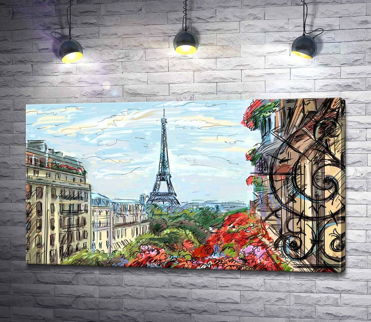 Картина ArtPoster Эйфелева башня (Eiffel tower) виднеется с летнего балкона старого дома 100x57 см Модуль №1
Картина ArtPoster Эйфелева башня (Eiffel tower) виднеется с летнего балкона старого дома 100x57 см Модуль №1