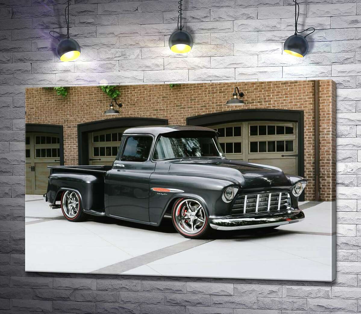 Картина ArtPoster Черный автомобиль Chevrolet Pickup 1955 перед въездами в гаражи 100x67 см Модуль №1
Картина ArtPoster Черный автомобиль Chevrolet Pickup 1955 перед въездами в гаражи 100x67 см Модуль №1