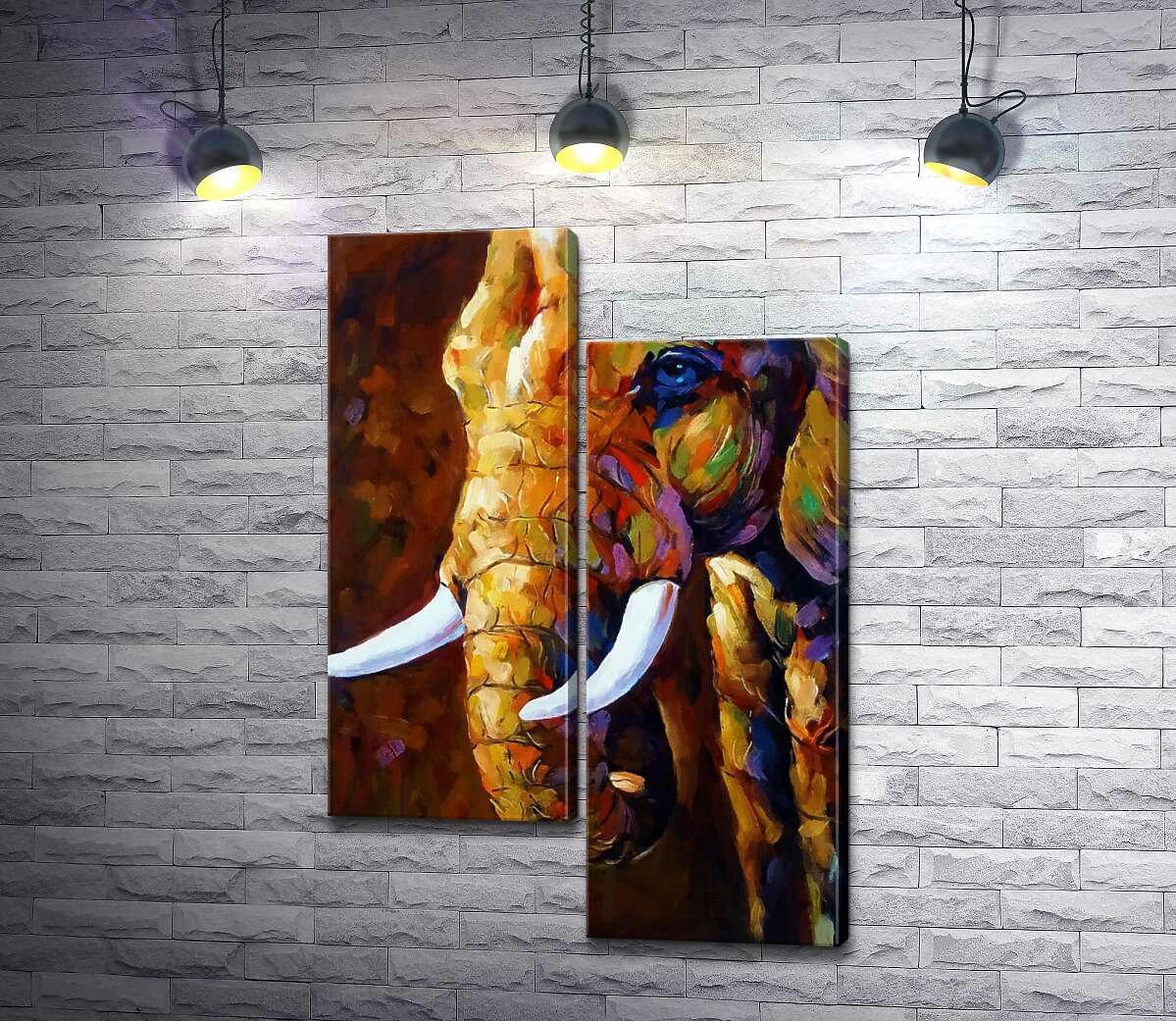 Модульная картина ArtPoster Белоснежные бивни в цветном силуэте слона 50x76 см Модуль №5
Модульная картина ArtPoster Белоснежные бивни в цветном силуэте слона 50x76 см Модуль №5