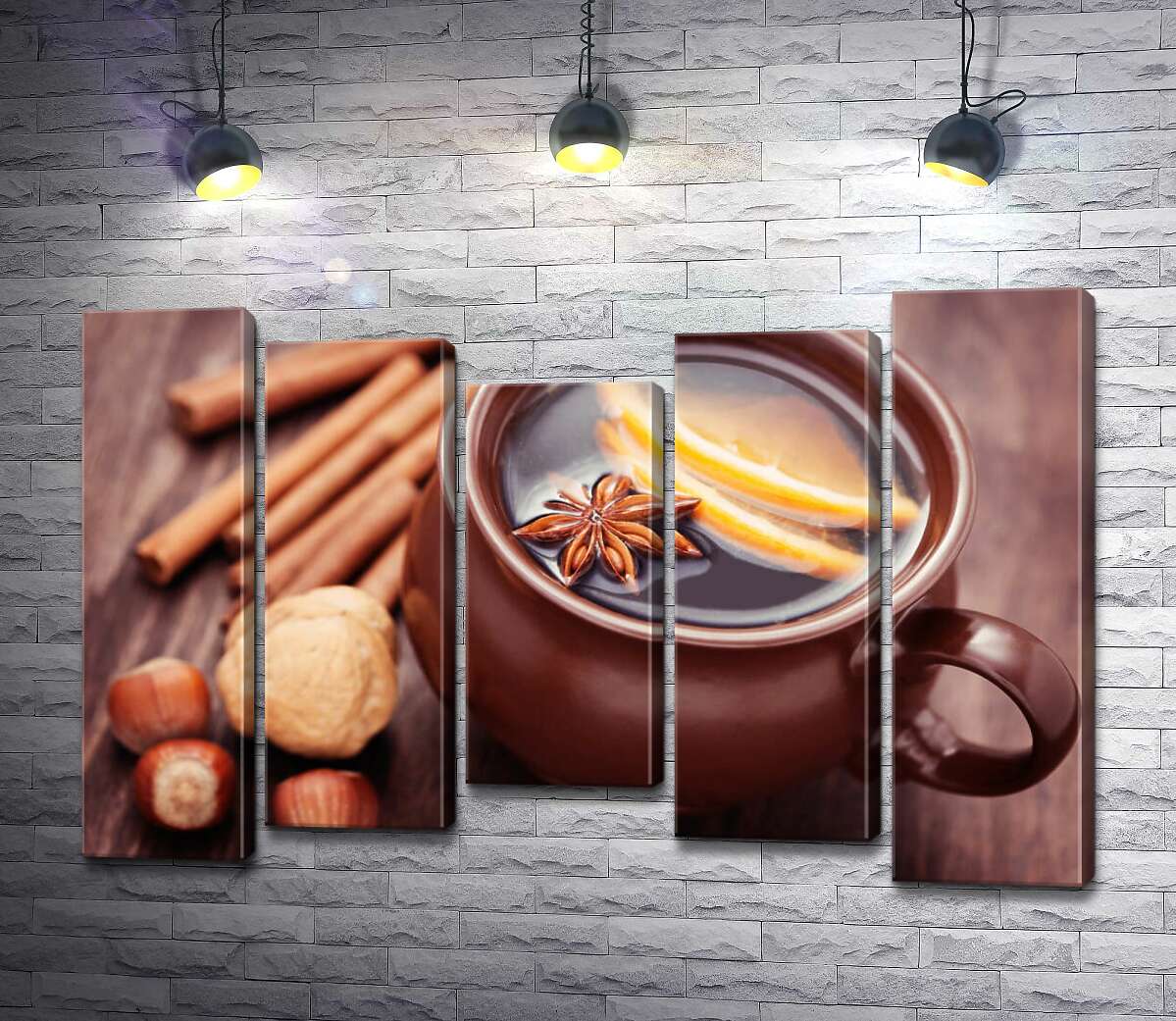 Модульная картина ArtPoster Глиняная чашка с глинтвейном, цитрусами и бадьяном рядом с корицей, мускатным и лесными орехами 130x88 см Модуль №28
Модульная картина ArtPoster Глиняная чашка с глинтвейном, цитрусами и бадьяном рядом с корицей, мускатным и лесными орехами 130x88 см Модуль №28