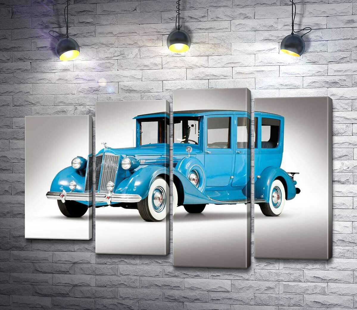 Модульная картина ArtPoster Голубой лимузин 1937 американской компании Packard 80x54 см Модуль №21
Модульная картина ArtPoster Голубой лимузин 1937 американской компании Packard 80x54 см Модуль №21