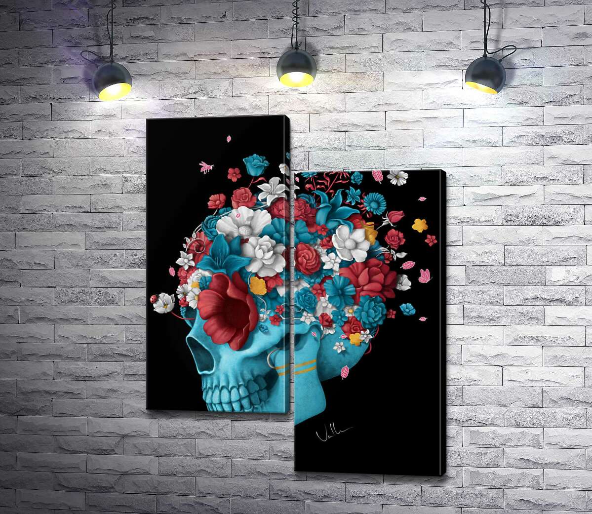 Модульная картина ArtPoster Голубой профиль черепа, украшен разноцветными цветами 130x170 см Модуль №5
Модульная картина ArtPoster Голубой профиль черепа, украшен разноцветными цветами 130x170 см Модуль №5