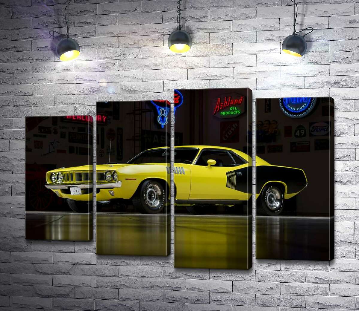 Модульная картина ArtPoster Желтый спортивный автомобиль Plymouth Barracuda, родом из 70-х 132x89 см Модуль №21
Модульная картина ArtPoster Желтый спортивный автомобиль Plymouth Barracuda, родом из 70-х 132x89 см Модуль №21