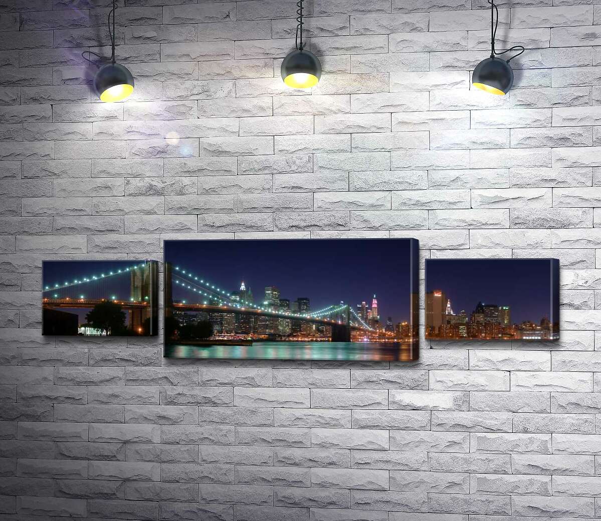 Модульная картина ArtPoster Гирлянды фонарей Бруклинского моста (Brooklyn Bridge) отражаются в водах пролива Ист-ривер (East River) 131x38 см Модуль №7
Модульная картина ArtPoster Гирлянды фонарей Бруклинского моста (Brooklyn Bridge) отражаются в водах пролива Ист-ривер (East River) 131x38 см Модуль №7