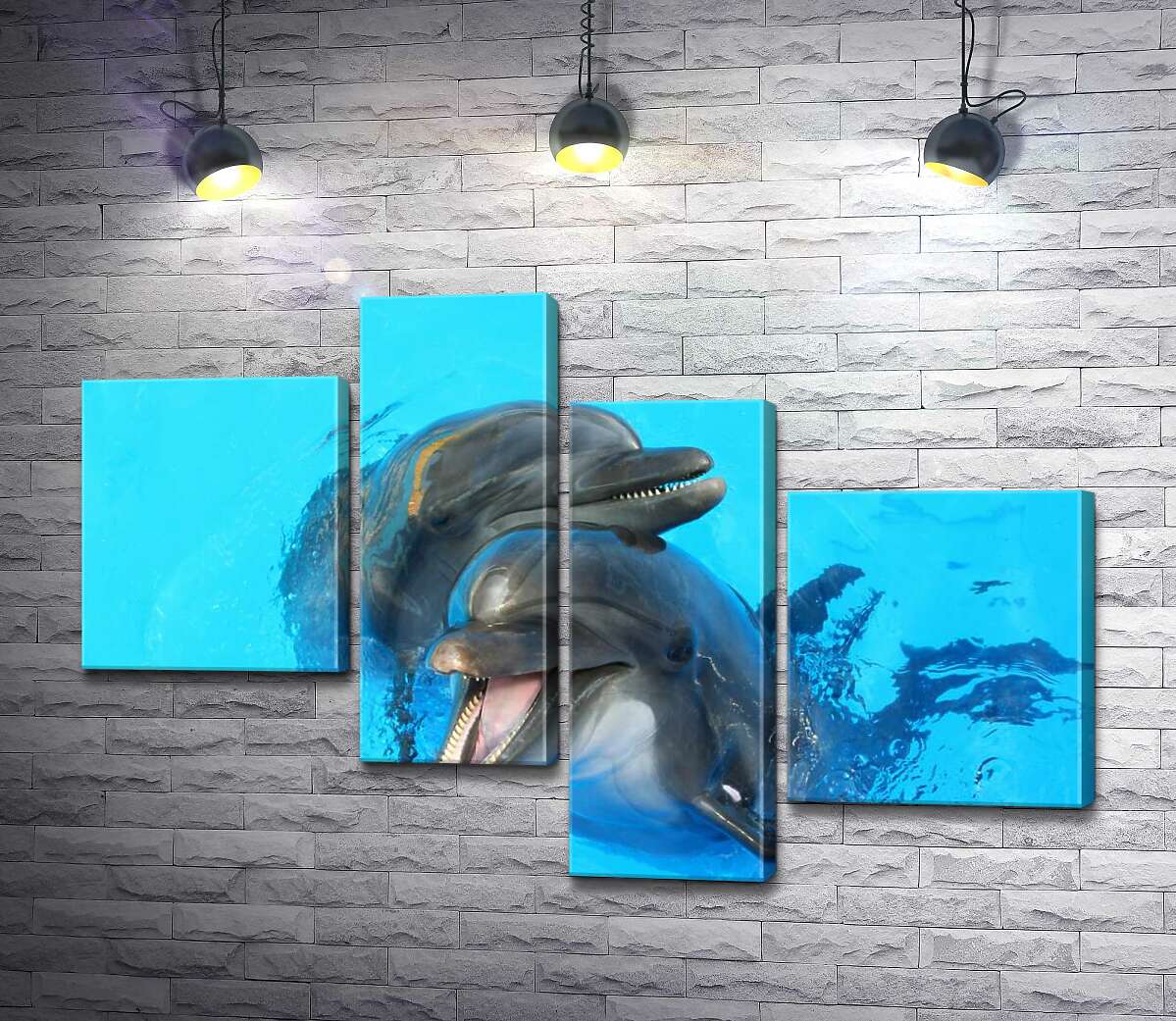 Модульная картина ArtPoster Два дельфина выглядывают из голубизны воды 130x89 см Модуль №20
Модульная картина ArtPoster Два дельфина выглядывают из голубизны воды 130x89 см Модуль №20