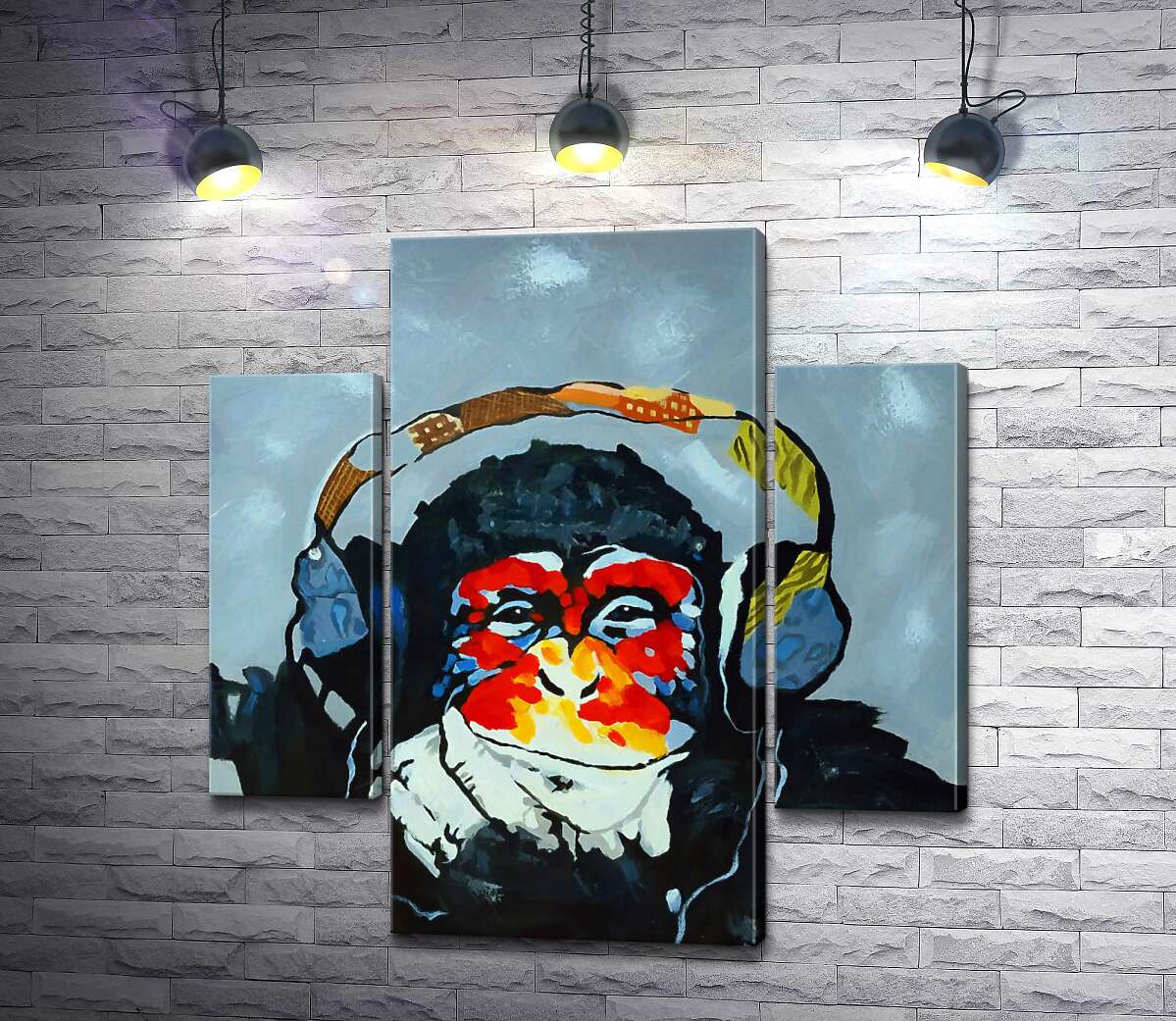 Модульная картина ArtPoster Горилла задумчиво слушает музыку в наушниках 100x105 см Модуль №7
Модульная картина ArtPoster Горилла задумчиво слушает музыку в наушниках 100x105 см Модуль №7