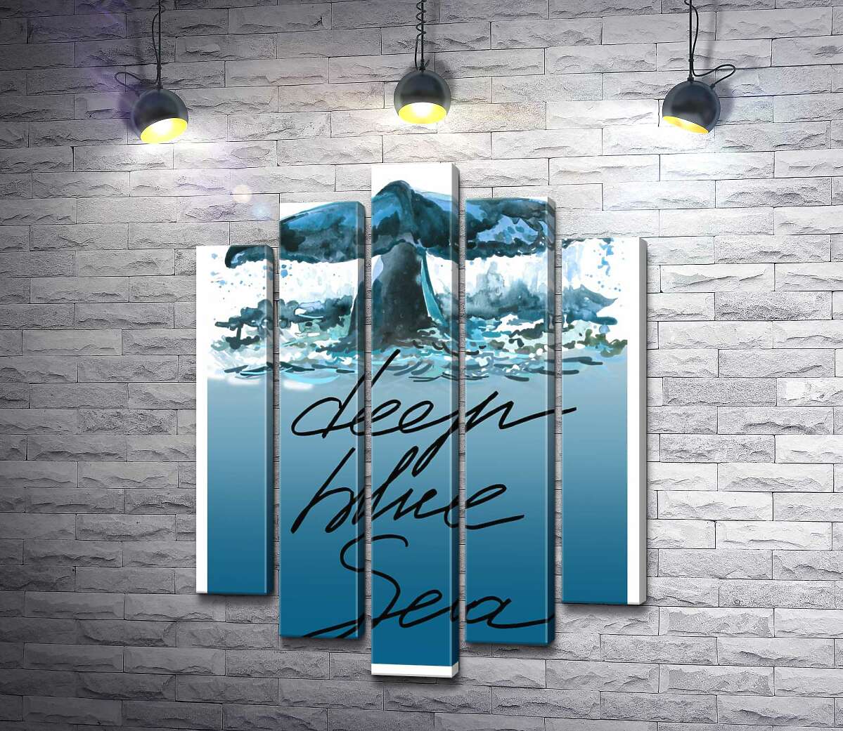 Модульная картина ArtPoster Кит ныряет в голубые воды океана с надписью "deep blue sea" 100x137 см Модуль №26
Модульная картина ArtPoster Кит ныряет в голубые воды океана с надписью "deep blue sea" 100x137 см Модуль №26