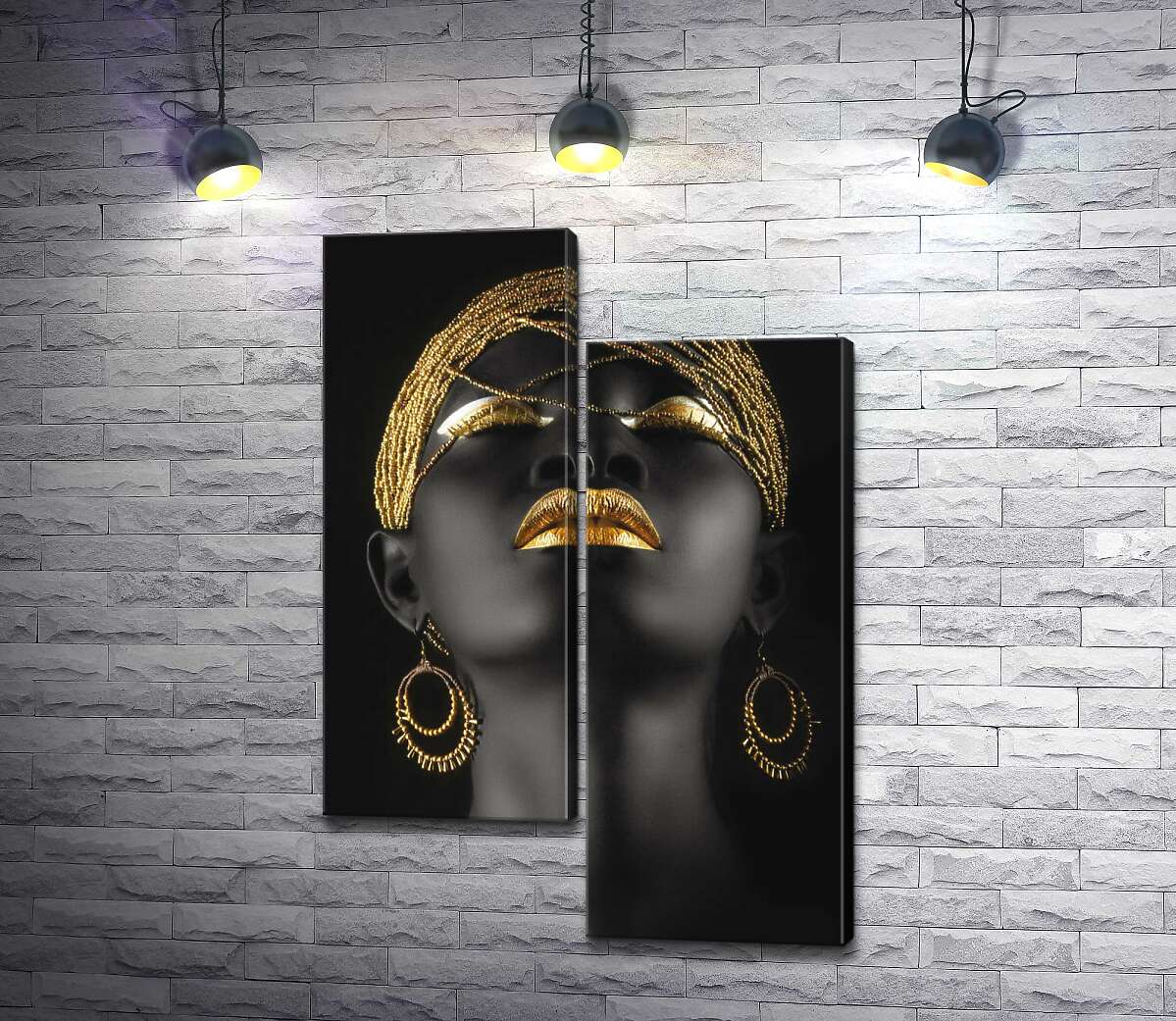 Модульная картина ArtPoster Контраст золотых украшений на темном лице модели 100x147 см Модуль №5
Модульная картина ArtPoster Контраст золотых украшений на темном лице модели 100x147 см Модуль №5