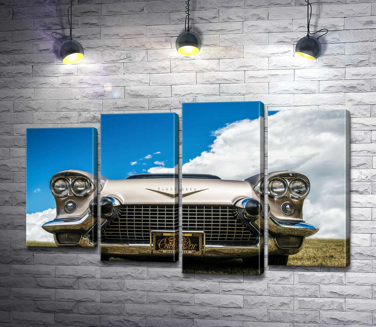 Модульная картина ArtPoster Золотое покрытие автомобиля Кадиллак (Cadillac Eldorado Seville) 1957 года 132x80 см Модуль №21
Модульная картина ArtPoster Золотое покрытие автомобиля Кадиллак (Cadillac Eldorado Seville) 1957 года 132x80 см Модуль №21