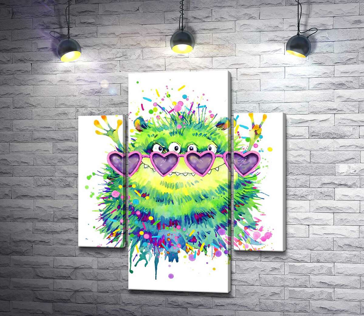 Модульная картина ArtPoster Зеленый монстр в очках-сердечках 131x155 см Модуль №7
Модульная картина ArtPoster Зеленый монстр в очках-сердечках 131x155 см Модуль №7