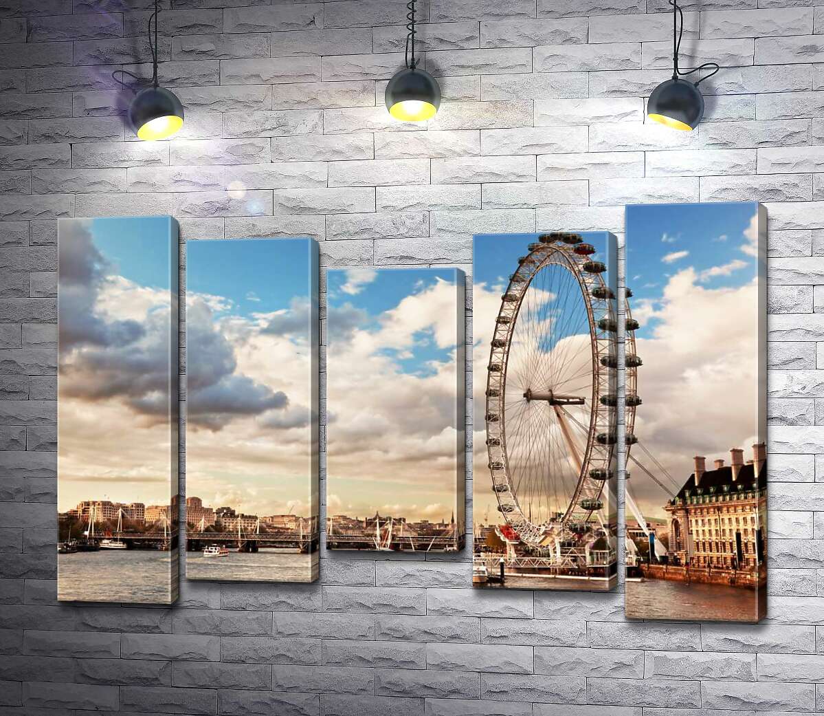 Модульная картина ArtPoster Колесо обзора "Лондонский глаз" (London eye) нависло над водами Темзы 130x88 см Модуль №28
Модульная картина ArtPoster Колесо обзора "Лондонский глаз" (London eye) нависло над водами Темзы 130x88 см Модуль №28