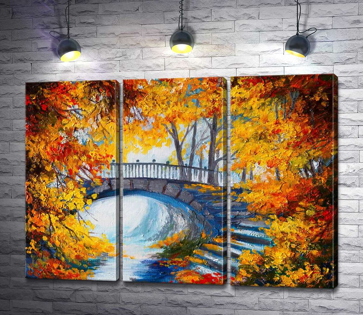 Модульная картина ArtPoster Золотистая арка из осенних деревьев открывает вид на каменный мостик 132x96 см Модуль №11
Модульная картина ArtPoster Золотистая арка из осенних деревьев открывает вид на каменный мостик 132x96 см Модуль №11