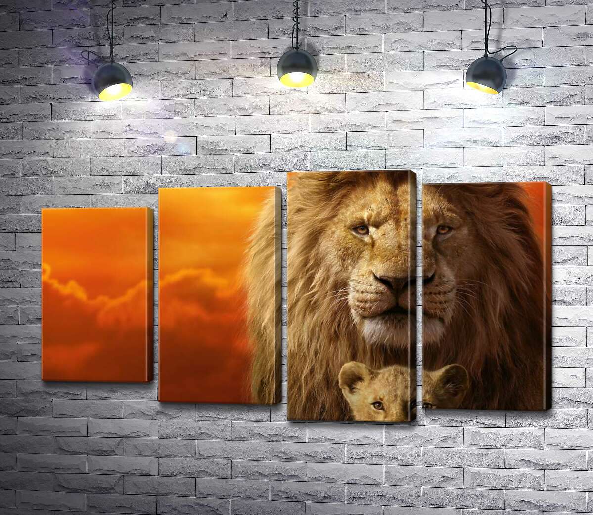 Модульная картина ArtPoster Король-лев, Муфаса, и его сын, Симба, на постере к фильму "Король-лев" (The Lion King) 100x58 см Модуль №21
Модульная картина ArtPoster Король-лев, Муфаса, и его сын, Симба, на постере к фильму "Король-лев" (The Lion King) 100x58 см Модуль №21