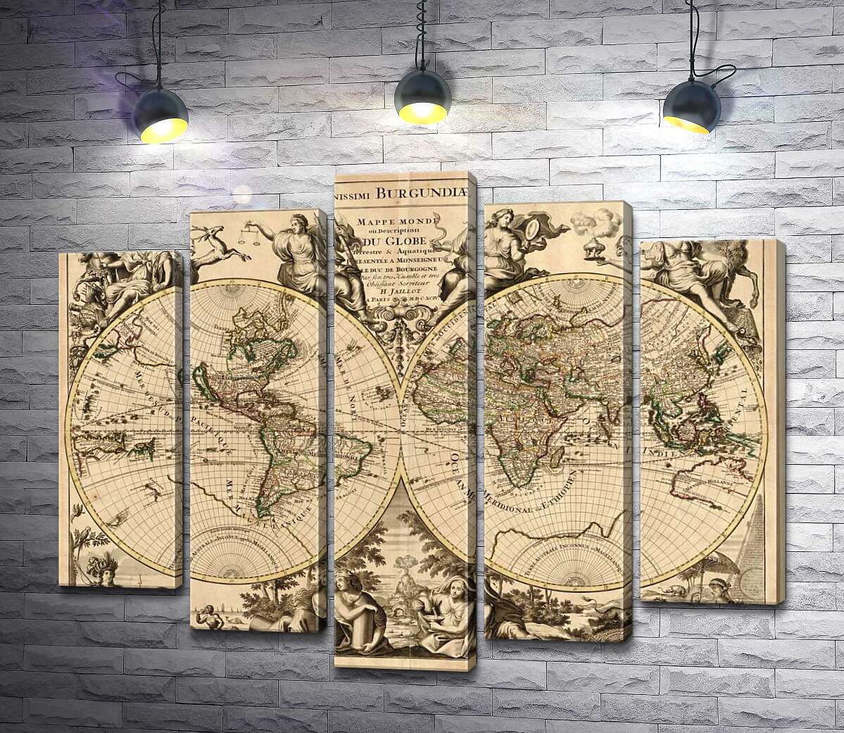 Модульная картина ArtPoster Карта полушарий Земли 1694 года, авторства французского картографа Юбера Жайо (Hubert Jaillot) 130x106 см Модуль №26
Модульная картина ArtPoster Карта полушарий Земли 1694 года, авторства французского картографа Юбера Жайо (Hubert Jaillot) 130x106 см Модуль №26