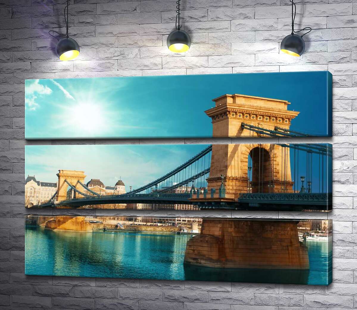 Модульная картина ArtPoster Классическая изысканность цепного моста Сечени (Széchenyi lánchíd) над глубоководным Дунаем 90x60 см Модуль №13
Модульная картина ArtPoster Классическая изысканность цепного моста Сечени (Széchenyi lánchíd) над глубоководным Дунаем 90x60 см Модуль №13