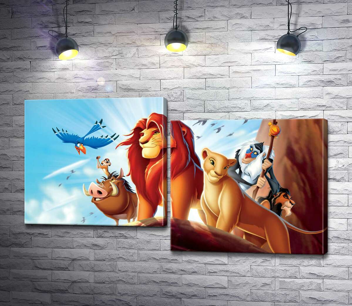Модульная картина ArtPoster Животные – герои мультфильма "Король Лев" (The Lion King) стоят на краю скалы во главе с Симбой 100x57 см Модуль №5
Модульная картина ArtPoster Животные – герои мультфильма "Король Лев" (The Lion King) стоят на краю скалы во главе с Симбой 100x57 см Модуль №5