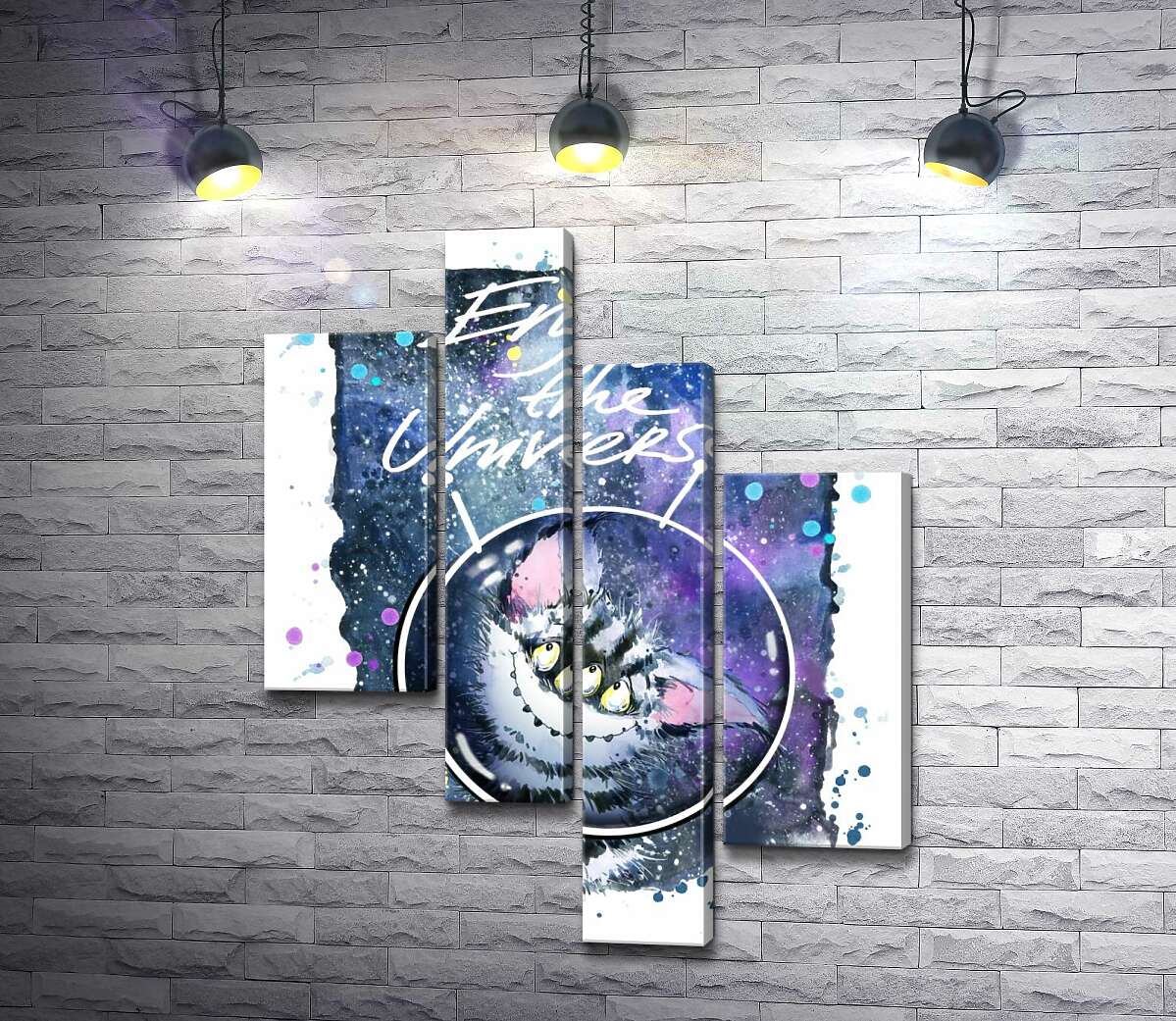 Модульная картина ArtPoster Застенчивый полосатый монстр в космосе с надписью "Enjoy the Universe" 130x167 см Модуль №20
Модульная картина ArtPoster Застенчивый полосатый монстр в космосе с надписью "Enjoy the Universe" 130x167 см Модуль №20