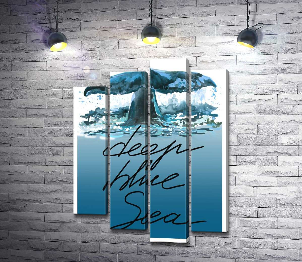 Модульная картина ArtPoster Кит ныряет в голубые воды океана с надписью "deep blue sea" 100x138 см Модуль №21
Модульная картина ArtPoster Кит ныряет в голубые воды океана с надписью "deep blue sea" 100x138 см Модуль №21