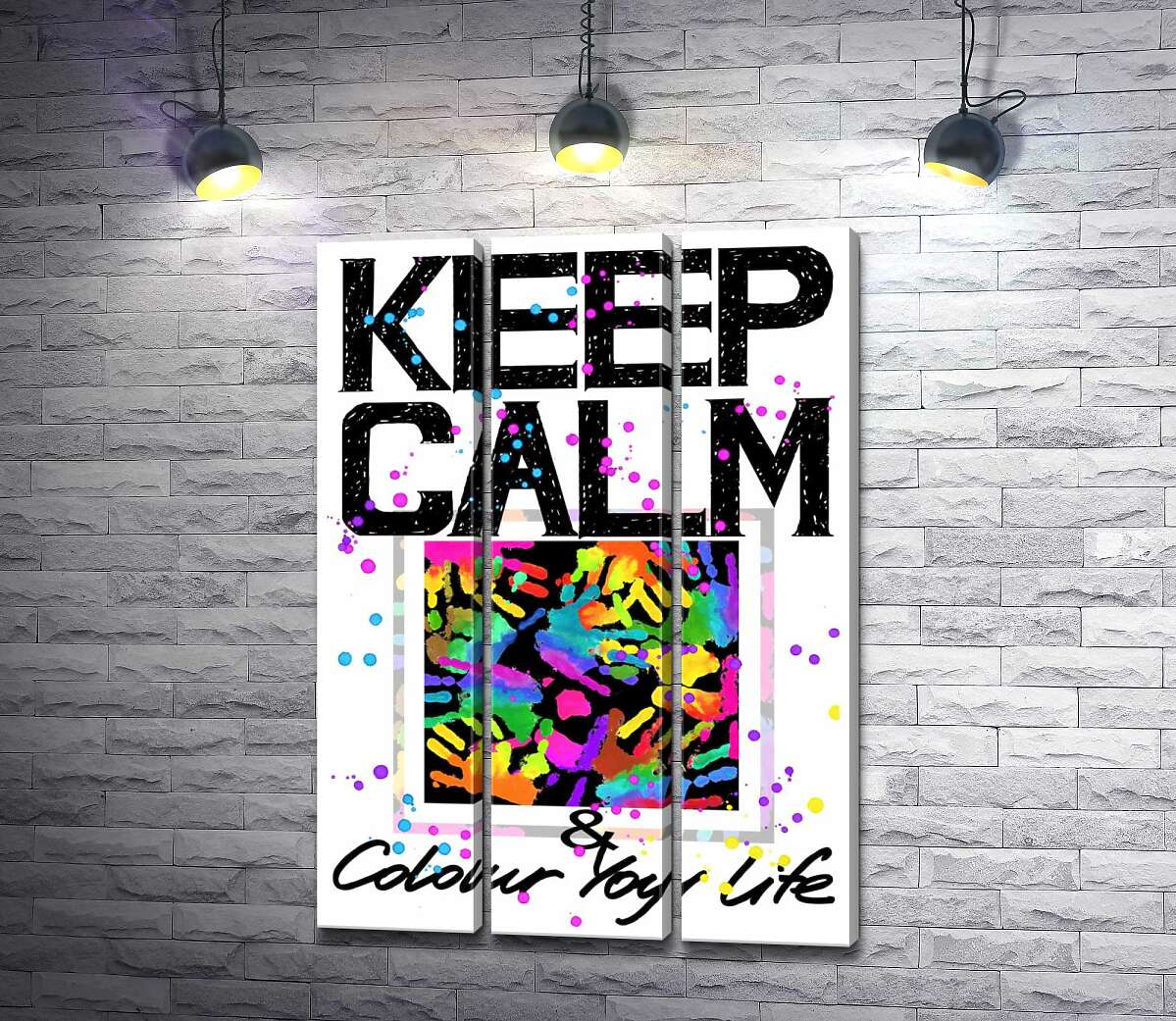 Модульная картина ArtPoster Картина с ладоней среди надписи "keep calm and colour your life" 132x190 см Модуль №11
Модульная картина ArtPoster Картина с ладоней среди надписи "keep calm and colour your life" 132x190 см Модуль №11