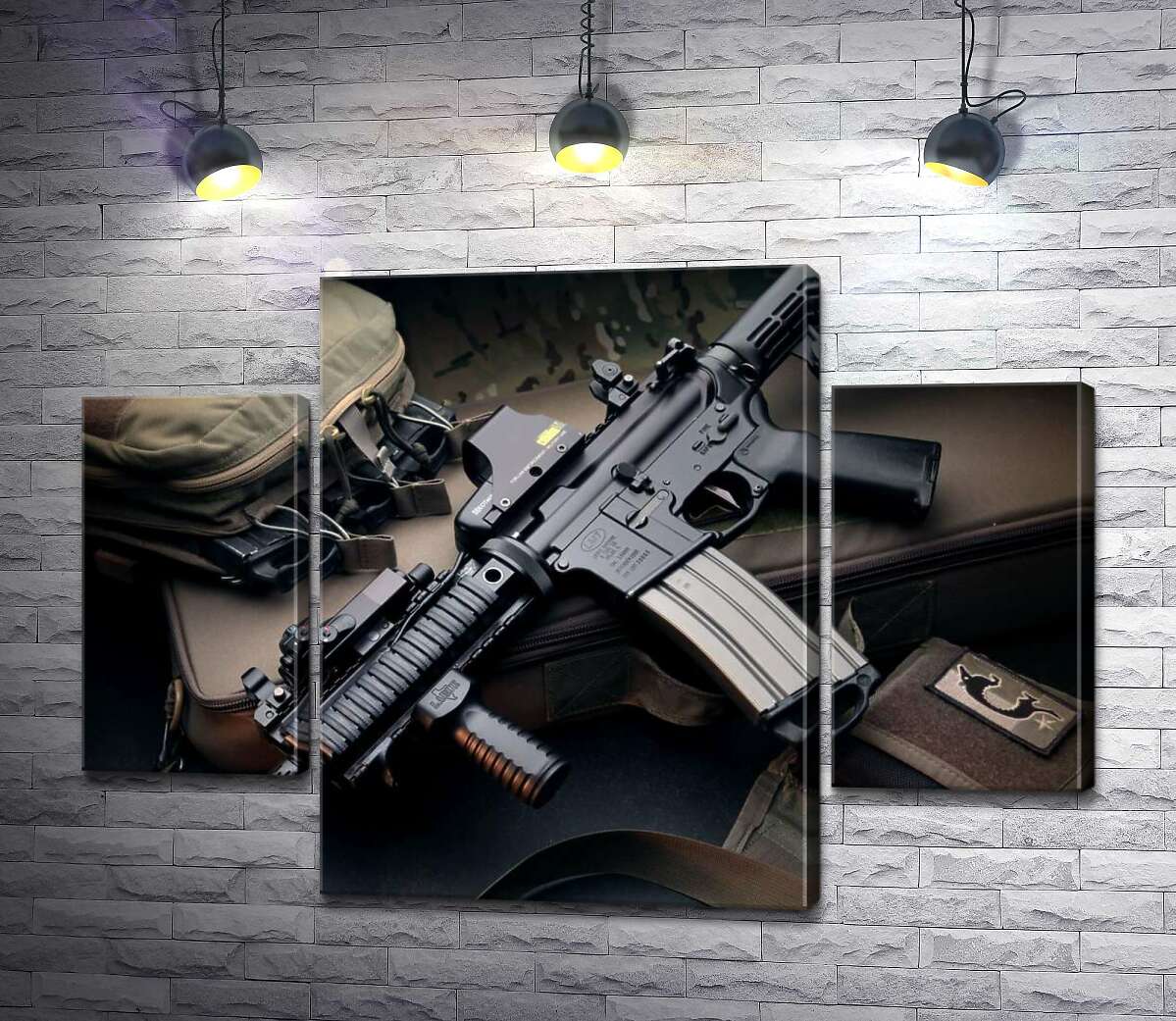 Модульная картина ArtPoster Жизнь военного: автомат и снаряжение 100x70 см Модуль №7
Модульная картина ArtPoster Жизнь военного: автомат и снаряжение 100x70 см Модуль №7