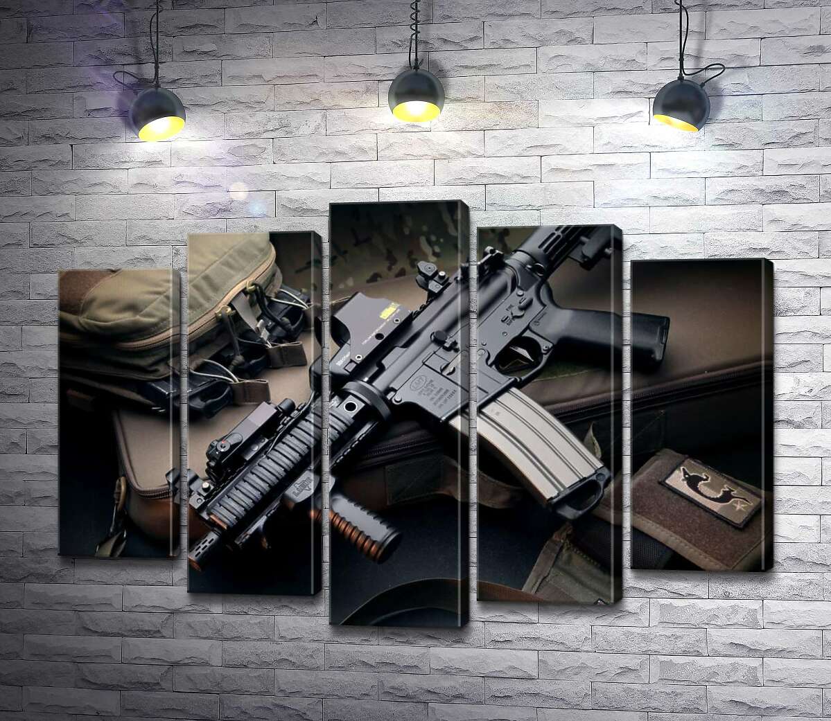 Модульная картина ArtPoster Жизнь военного: автомат и снаряжение 100x72 см Модуль №26
Модульная картина ArtPoster Жизнь военного: автомат и снаряжение 100x72 см Модуль №26