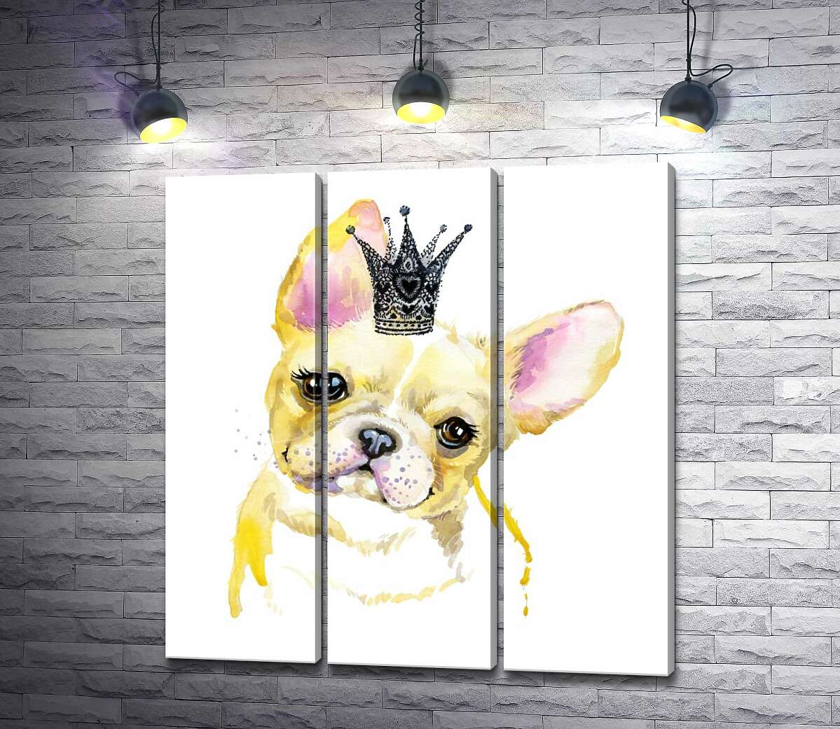 Модульная картина ArtPoster Милая мордашка французского бульдога с ажурной короной на голове 102x109 см Модуль №11
Модульная картина ArtPoster Милая мордашка французского бульдога с ажурной короной на голове 102x109 см Модуль №11