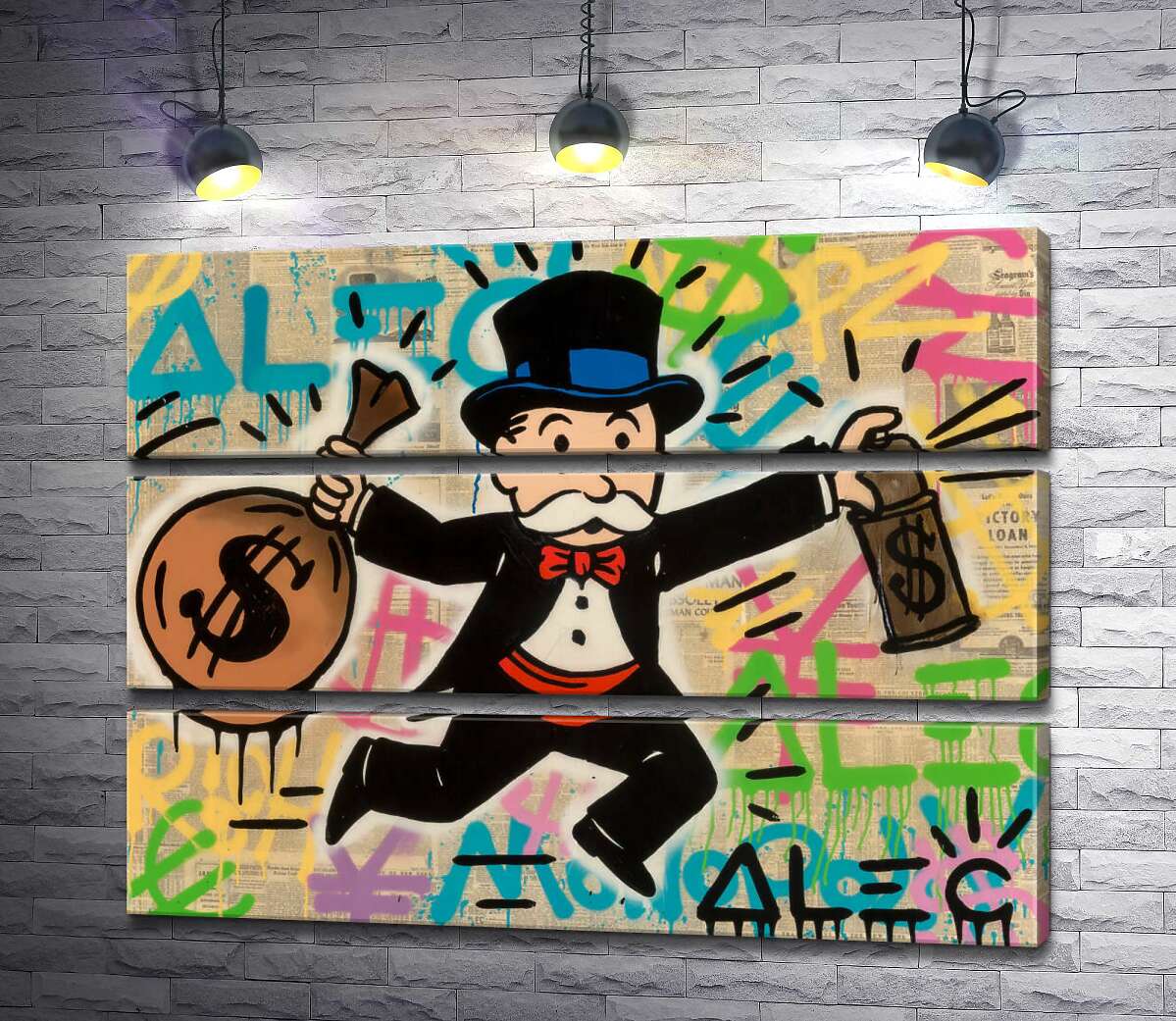 Модульная картина ArtPoster Мистер Монополи с деньгами (Mr. Monopoly with money) - Алек Монополи (Alec Monopoly) 130x99 см Модуль №13
Модульная картина ArtPoster Мистер Монополи с деньгами (Mr. Monopoly with money) - Алек Монополи (Alec Monopoly) 130x99 см Модуль №13
