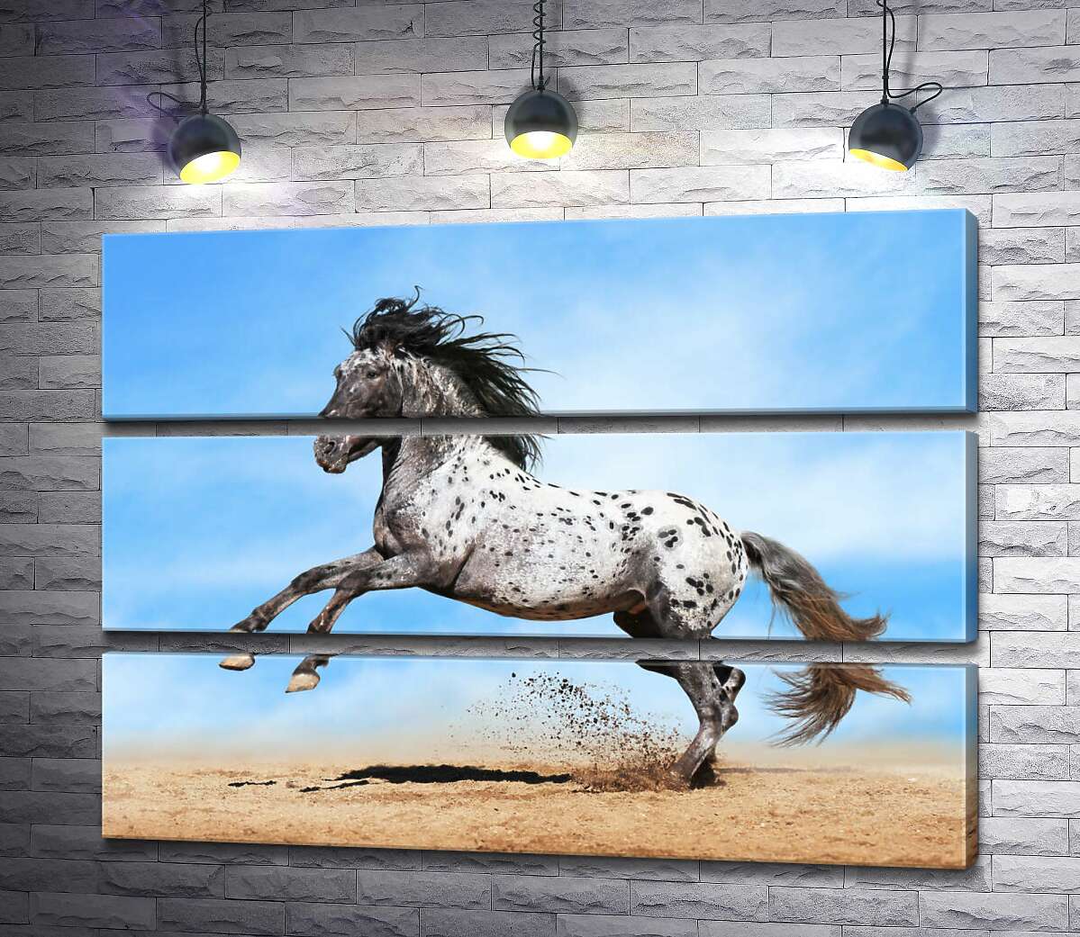 Модульная картина ArtPoster Красивая лошадь чубарой масти становится на дыбы 83x60 см Модуль №13
Модульная картина ArtPoster Красивая лошадь чубарой масти становится на дыбы 83x60 см Модуль №13