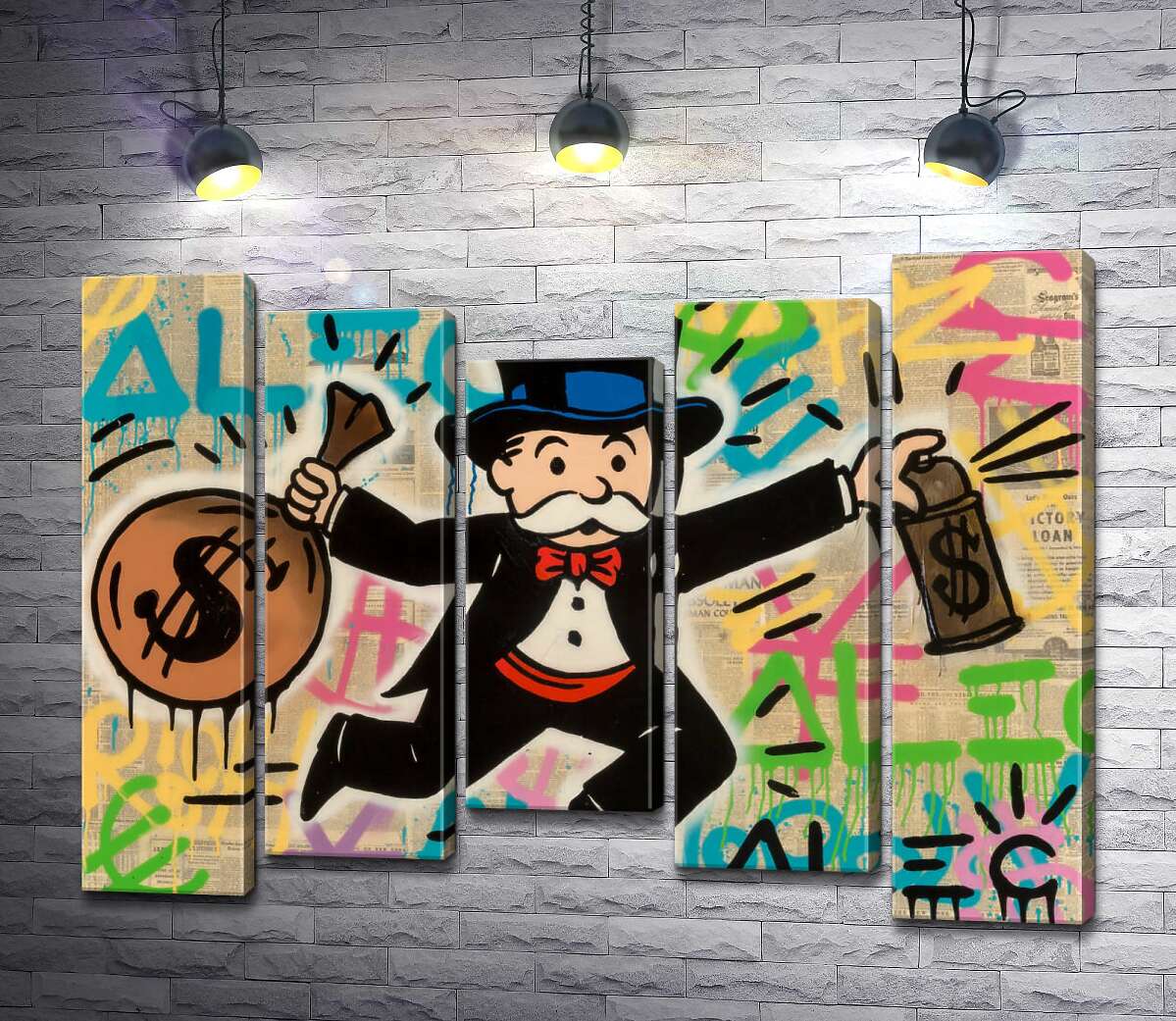 Модульная картина ArtPoster Мистер Монополи с деньгами (Mr. Monopoly with money) - Алек Монополи (Alec Monopoly) 130x98 см Модуль №28
Модульная картина ArtPoster Мистер Монополи с деньгами (Mr. Monopoly with money) - Алек Монополи (Alec Monopoly) 130x98 см Модуль №28