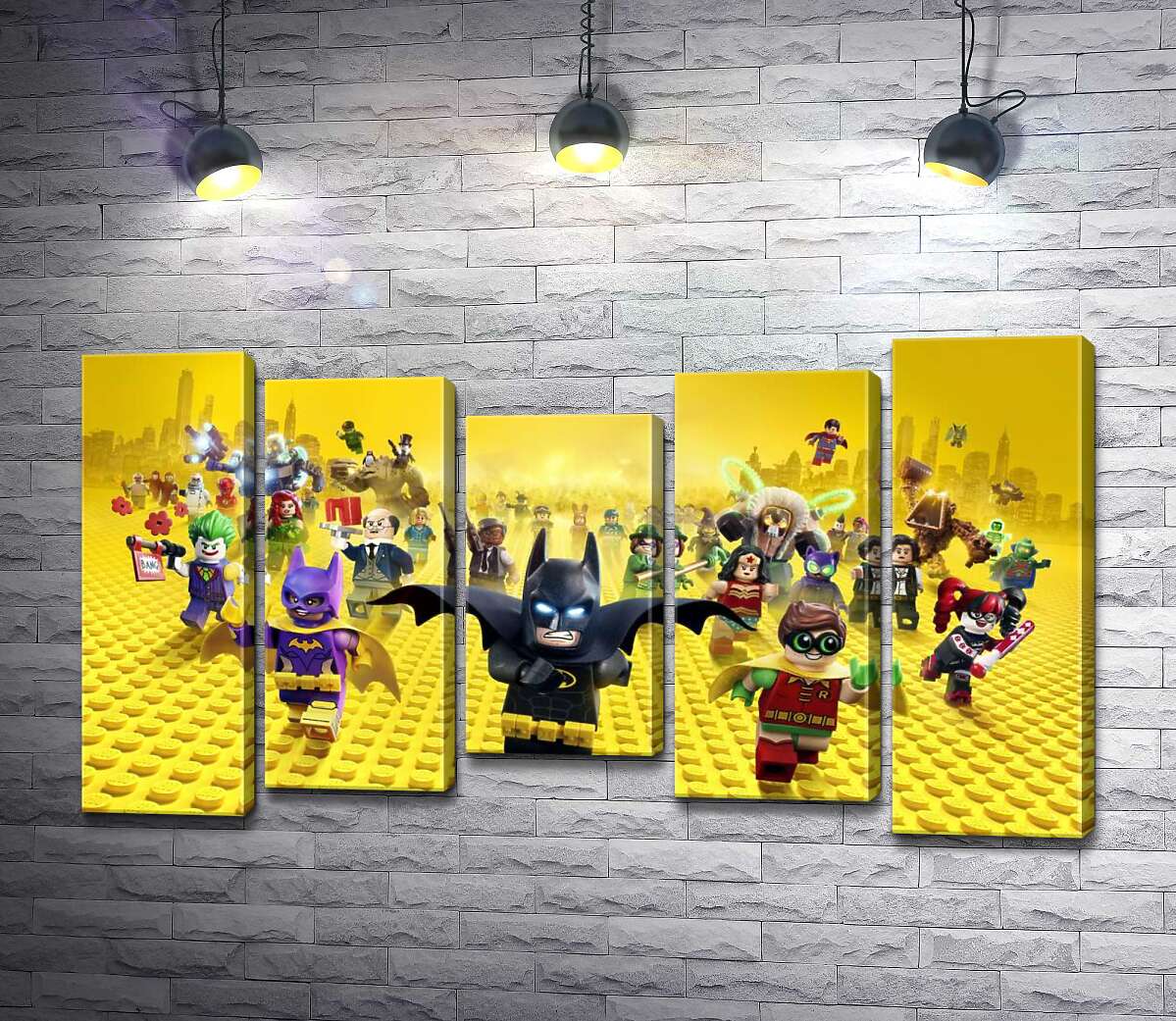 Модульная картина ArtPoster Лего Бэтмен спешит спасать мир на постере к фильму "Lego Фильм: Бэтмен" (The Lego Batman Movie) 100x58 см Модуль №28
Модульная картина ArtPoster Лего Бэтмен спешит спасать мир на постере к фильму "Lego Фильм: Бэтмен" (The Lego Batman Movie) 100x58 см Модуль №28