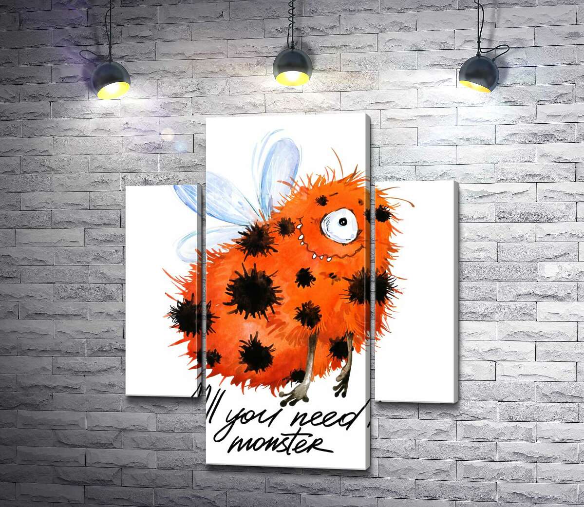Модульная картина ArtPoster Красный пятнистый монстр с крыльями и надписью "all you need is monster" 131x155 см Модуль №7
Модульная картина ArtPoster Красный пятнистый монстр с крыльями и надписью "all you need is monster" 131x155 см Модуль №7