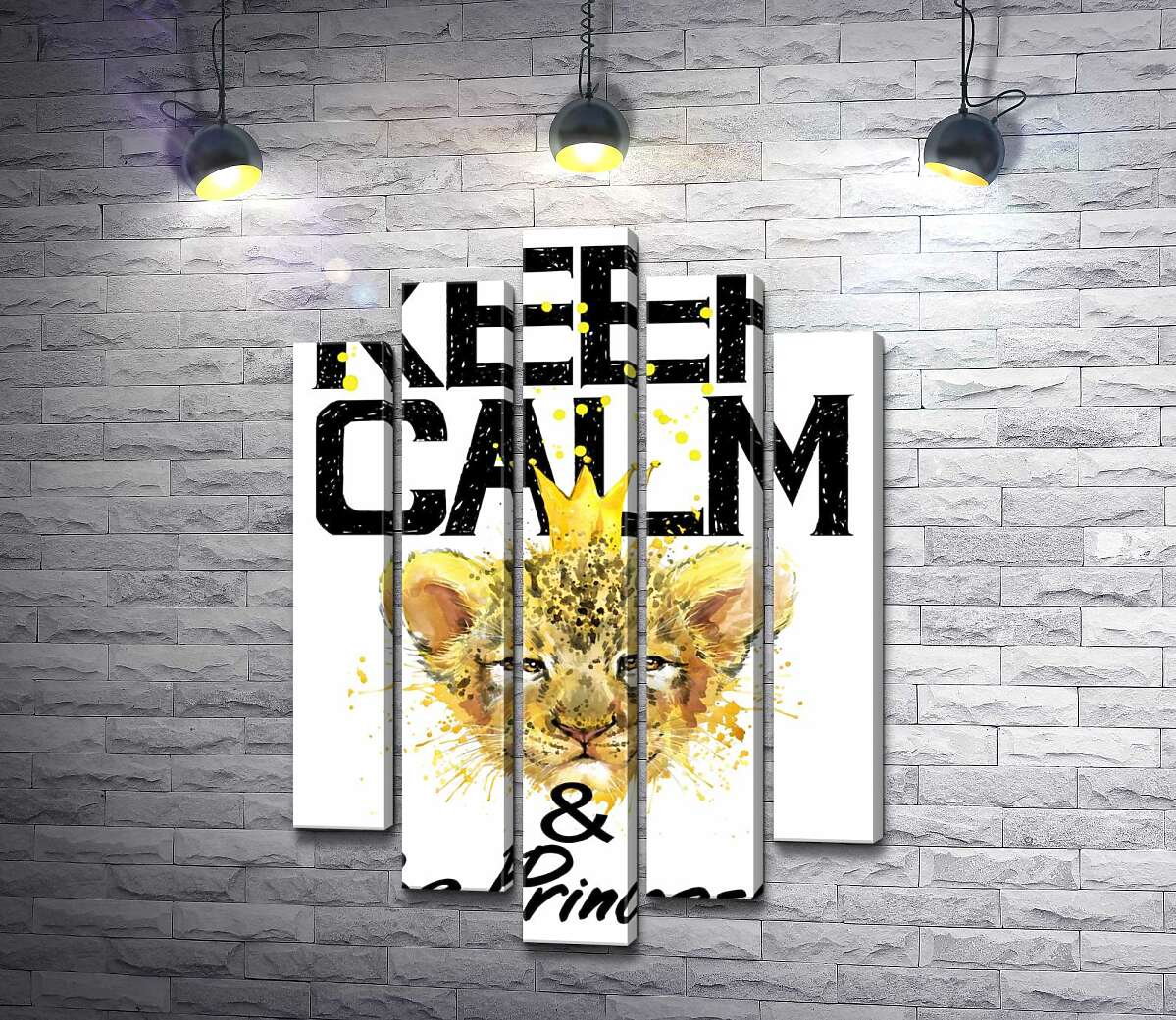 Модульная картина ArtPoster Львенок в короне среди надписи "keep calm and be princess" 130x192 см Модуль №26
Модульная картина ArtPoster Львенок в короне среди надписи "keep calm and be princess" 130x192 см Модуль №26