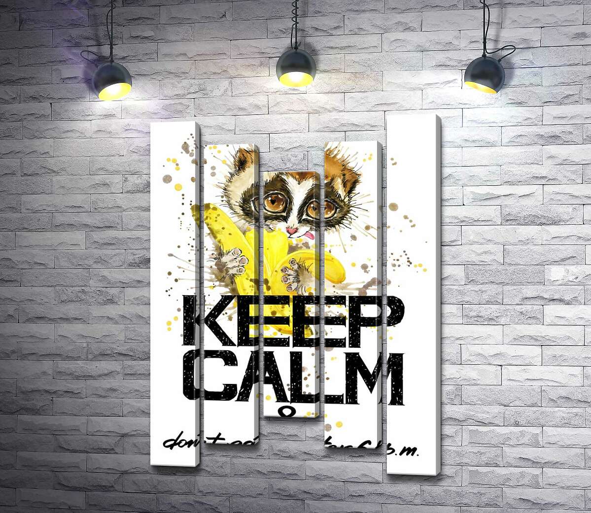 Модульная картина ArtPoster Маленький лемур ест банан над надписью "keep calm and don't eat after 6 p.m." 100x148 см Модуль №28
Модульная картина ArtPoster Маленький лемур ест банан над надписью "keep calm and don't eat after 6 p.m." 100x148 см Модуль №28
