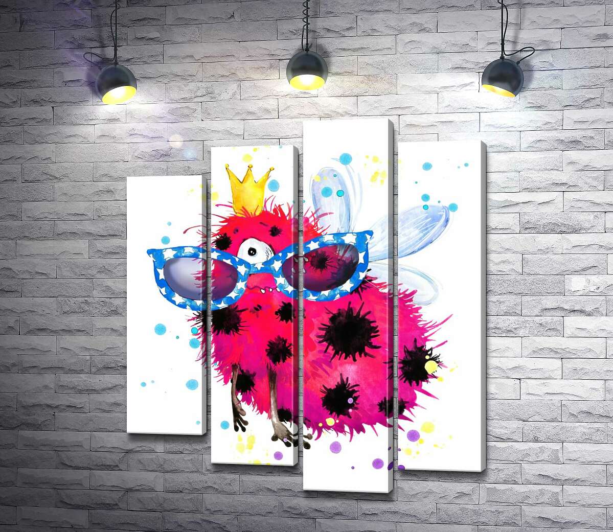Модульная картина ArtPoster Крылатый красный монстр с короной и очками 132x156 см Модуль №21
Модульная картина ArtPoster Крылатый красный монстр с короной и очками 132x156 см Модуль №21