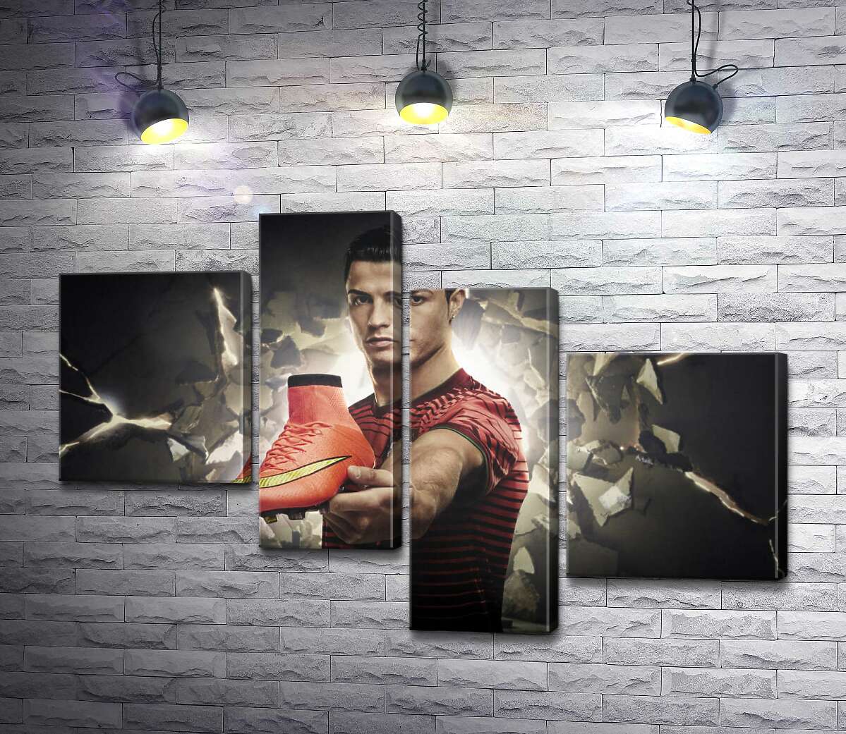 Модульная картина ArtPoster Криштиану Роналду (Cristiano Ronaldo) рекламирует футбольные бутсы от фирмы Nike 130x89 см Модуль №20
Модульная картина ArtPoster Криштиану Роналду (Cristiano Ronaldo) рекламирует футбольные бутсы от фирмы Nike 130x89 см Модуль №20